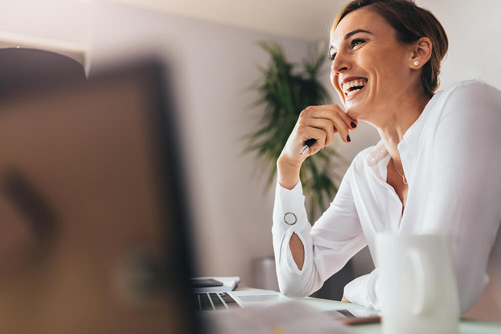 Financial services professional at work